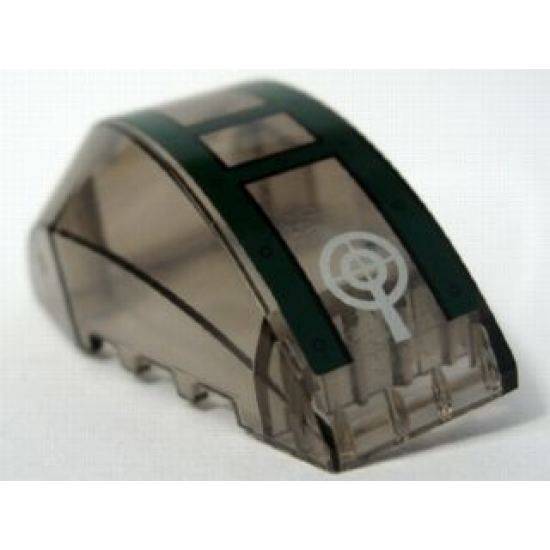 Windscreen 6 x 4 x 2 Wedge Curved with Dark Green Cockpit and Silver Crosshairs Pattern (Sticker) - Set 7683
