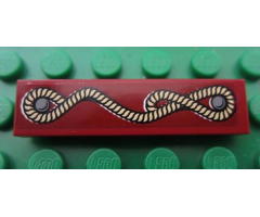 Tile 1 x 4 with Rope Pattern (Sticker) - Set 7325