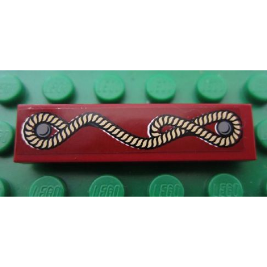 Tile 1 x 4 with Rope Pattern (Sticker) - Set 7325
