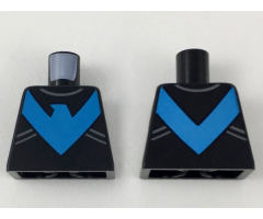Torso Batman Nightwing Blue V Logo and Gray Trim Pattern