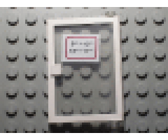 Door 1 x 4 x 5 Right with Trans-Clear Glass and White Open Hours '9-12 / 14-17' Pattern (Sticker) - Sets 6362 / 6689