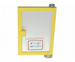 Door 1 x 4 x 5 Right with Trans-Clear Glass and White Open Hours '9-12 / 14-17' Pattern (Sticker) - Sets 6362 / 6689