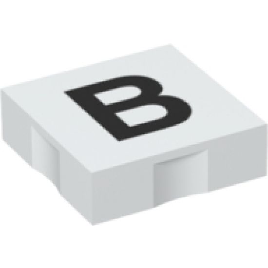 Duplo, Tile 2 x 2 with Black Capital Letter B Pattern