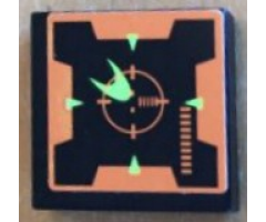 Tile 2 x 2 with Target on Screen Pattern (Sticker) - Set 7690