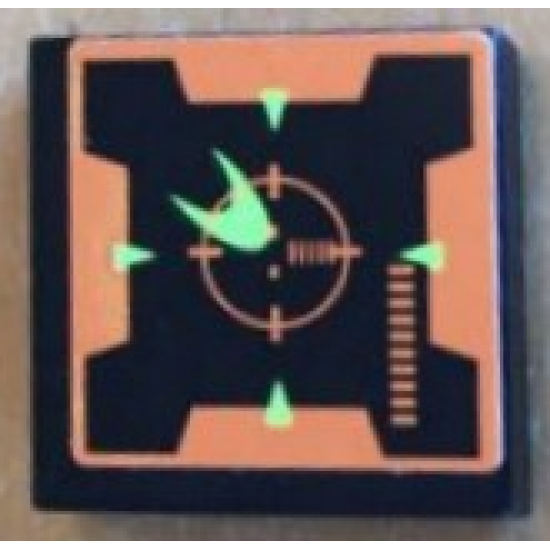 Tile 2 x 2 with Target on Screen Pattern (Sticker) - Set 7690