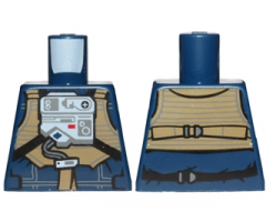 Torso SW Rebel U-Wing Pilot with Dark Tan Vest and Light Bluish Gray Front Panel Pattern