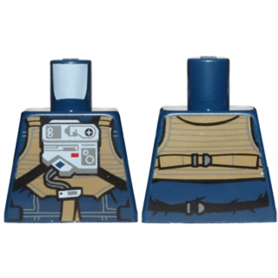 Torso SW Rebel U-Wing Pilot with Dark Tan Vest and Light Bluish Gray Front Panel Pattern