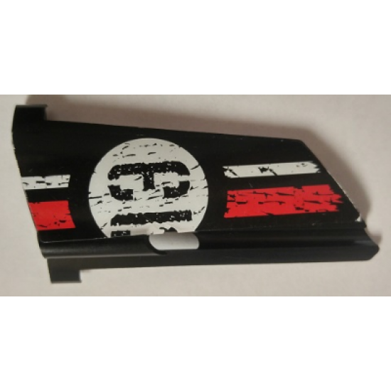 Technic, Panel Fairing #21 Large Long, Small Hole, Side B with '13' in Circle over Red and White Stripe Pattern (Sticker) - Set 8140