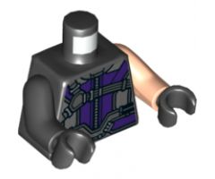 Torso Suit with Purple Highlights and Straps / Quiver on Back Pattern (Hawkeye) / Light Nougat Arm Left / Black Arm Right / Black Hands