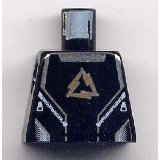 Torso Alpha Team Arctic Logo, Black Shirt and Silver Lines Pattern