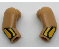 Arm, (Matching Left and Right) Pair with Bright Light Orange Cuffs Pattern