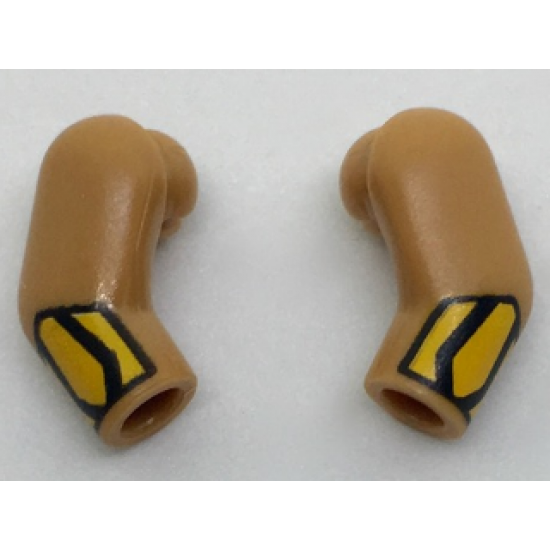 Arm, (Matching Left and Right) Pair with Bright Light Orange Cuffs Pattern