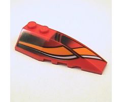 Wedge 6 x 2 Right with White/Orange Curves and Black Fade Pattern