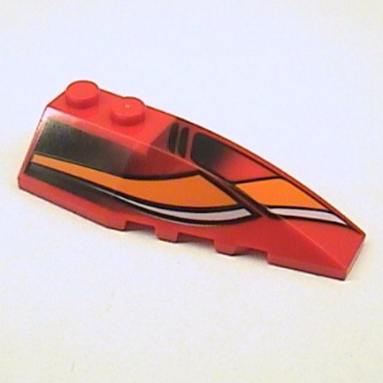Wedge 6 x 2 Right with White/Orange Curves and Black Fade Pattern