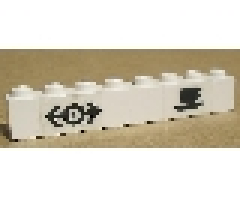 Brick 1 x 8 with Train Logo Black & Coffee Cup Pattern (Sticker) - Set 4554