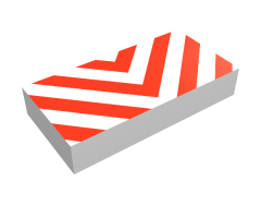 Tile 1 x 2 with Red Danger Chevrons Pattern