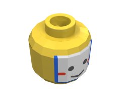 Minifigure, Head Face Paint Islander with White and Blue War Paint Pattern - Blocked Open Stud