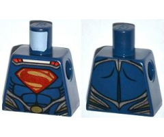 Torso Shirt with Muscles, Red and Yellow Superman 'S' Logo and Gold Oval Belt Buckle with Red Cape Clasp Pattern