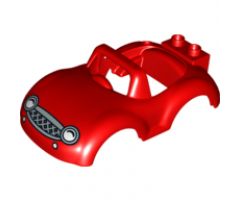 Duplo, Vehicle Car Body with Windscreen Frame with White Headlights Pattern