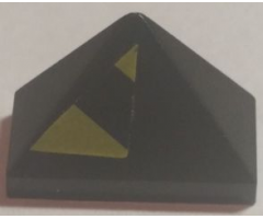Slope 45 2 x 1 Triple with Inside Bar with Black and Yellow Danger Stripes Pattern Model Left Side (Sticker) - Set 7702