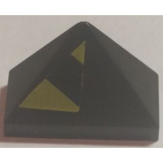 Slope 45 2 x 1 Triple with Inside Bar with Black and Yellow Danger Stripes Pattern Model Left Side (Sticker) - Set 7702