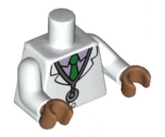 Torso Simpsons Lab Coat, Stethoscope, Purple Shirt and Green Tie Pattern / White Arms / Medium Nougat Hands