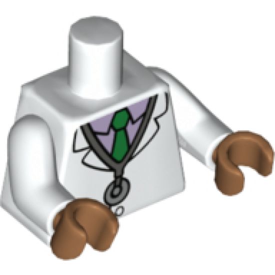 Torso Simpsons Lab Coat, Stethoscope, Purple Shirt and Green Tie Pattern / White Arms / Medium Nougat Hands