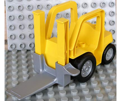 Duplo, Vehicle Forklift Truck with Large and Small Black Wheels and Black Forklift Plate