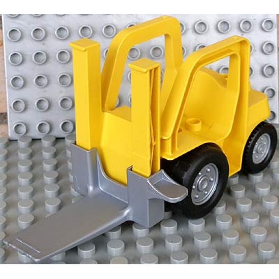 Duplo, Vehicle Forklift Truck with Large and Small Black Wheels and Black Forklift Plate