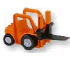 Duplo, Vehicle Forklift Truck with Large and Small Black Wheels and Black Forklift Plate