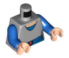 Torso SW Light Bluish Gray Shirt, Blue Belt with Red Buckle Pattern (Padme) / Blue Arms / Light Nougat Hands