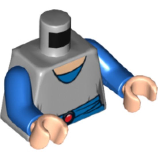 Torso SW Light Bluish Gray Shirt, Blue Belt with Red Buckle Pattern (Padme) / Blue Arms / Light Nougat Hands