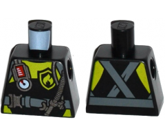 Torso Fire Scuba Diver with Utility Belt, Scuba Hose, Regulator, Fire Badge and Crossed Straps on Back Pattern