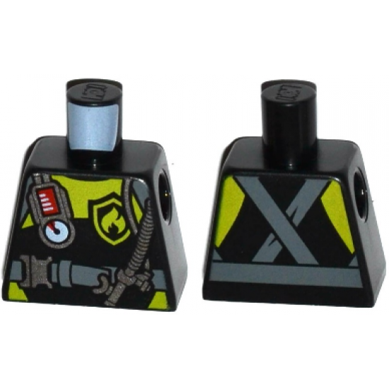 Torso Fire Scuba Diver with Utility Belt, Scuba Hose, Regulator, Fire Badge and Crossed Straps on Back Pattern