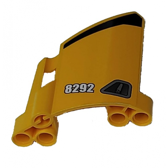 Technic, Panel Fairing #23 Large Short, Small Hole, Side B with '8292' and Door Handle Pattern (Sticker) - Set 8292