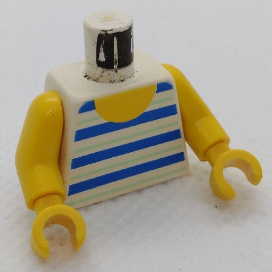 Torso Horizontal Blue/White Stripes Pattern / Yellow Arms / Yellow Hands