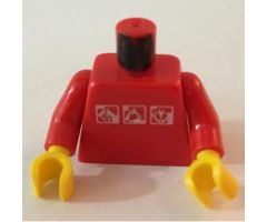 Torso Gravity Games with 3 White & Silver Logos Pattern / Red Arms / Yellow Hands