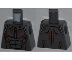Torso Muscles Outline with Zipper and Protruding Veins Pattern