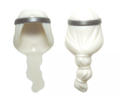 Minifigure, Hair Long with Flat Silver Headband Pattern
