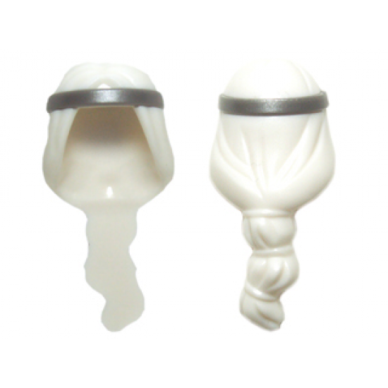 Minifigure, Hair Long with Flat Silver Headband Pattern