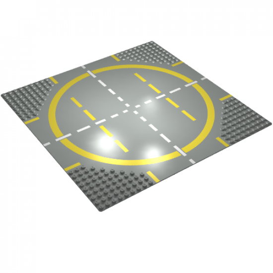 Baseplate, Road 32 x 32 9-Stud Landing Pad with Yellow Circle Pattern