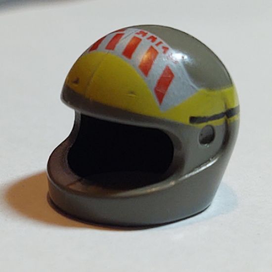 Minifigure, Headgear Helmet Motorcycle (Standard) with SW Red Stripe Pattern Large (A-wing)