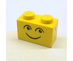 Brick 1 x 2 with Eyes and Smile and Eyebrows Pattern