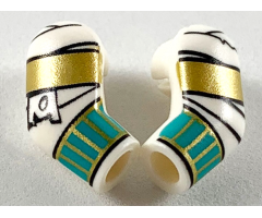 Arm, (Matching Left and Right) Pair with Wrappings, Gold and Dark Turquoise Bracelets Pattern
