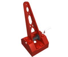String Reel / Winch 4 x 4 x 2 with Sloped Top, Metal Handle, Black Drum and Crane Arm