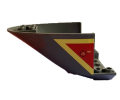 Aircraft Fuselage Curved Aft Section 6 x 10 Bottom with Yellow Lines and 'FUEL' on Red Background Pattern on Both Sides (Stickers) - Set 60217