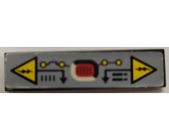 Tile 1 x 4 with Circuit Board Pattern Model Left Side (Sticker) - Sets 8482 / 8483
