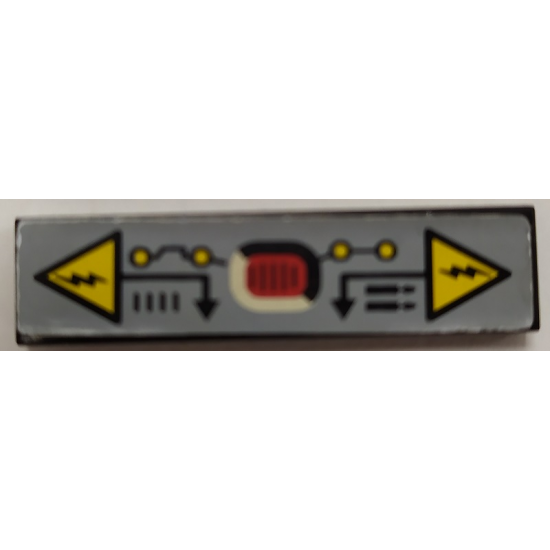 Tile 1 x 4 with Circuit Board Pattern Model Left Side (Sticker) - Sets 8482 / 8483