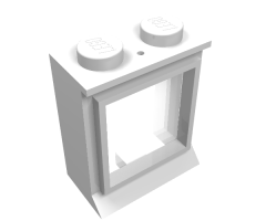Window 1 x 2 x 2 with Extended Lip and Solid Studs, with Fixed Glass