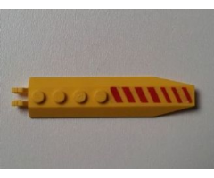 Hinge Plate 1 x 8 with Angled Side Extensions with Red Diagonal Stripes Pattern Model Right Side (Sticker) - Set 7712